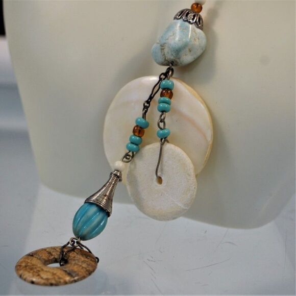 Vintage Iris Lane Necklace 1980s Designer Signed Beach Boho One of a Kind - Picture 4 of 8